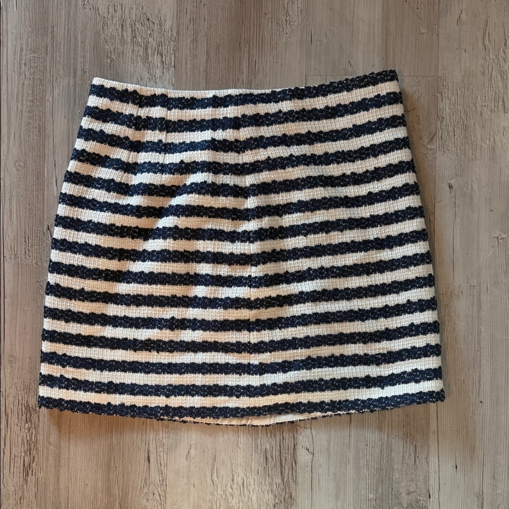 Ann Taylor Navy and White Striped Mini Skirt